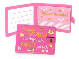 Portfelik na upominek, prezent, banknoty POR15